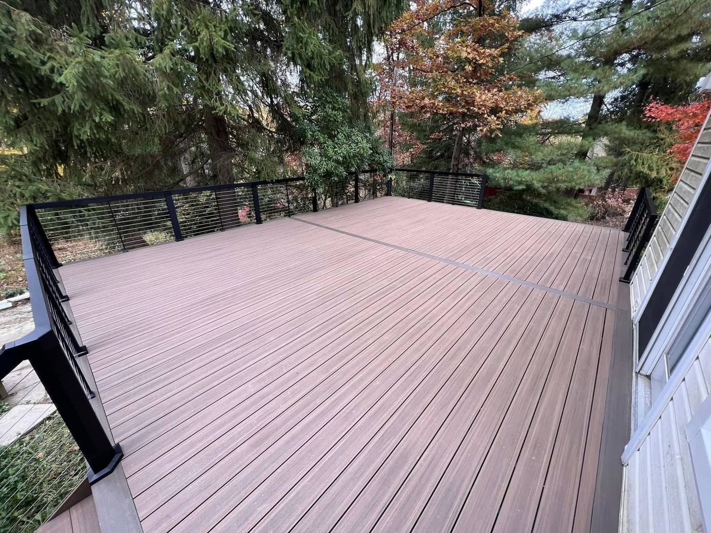 Composite decking, cable rail views