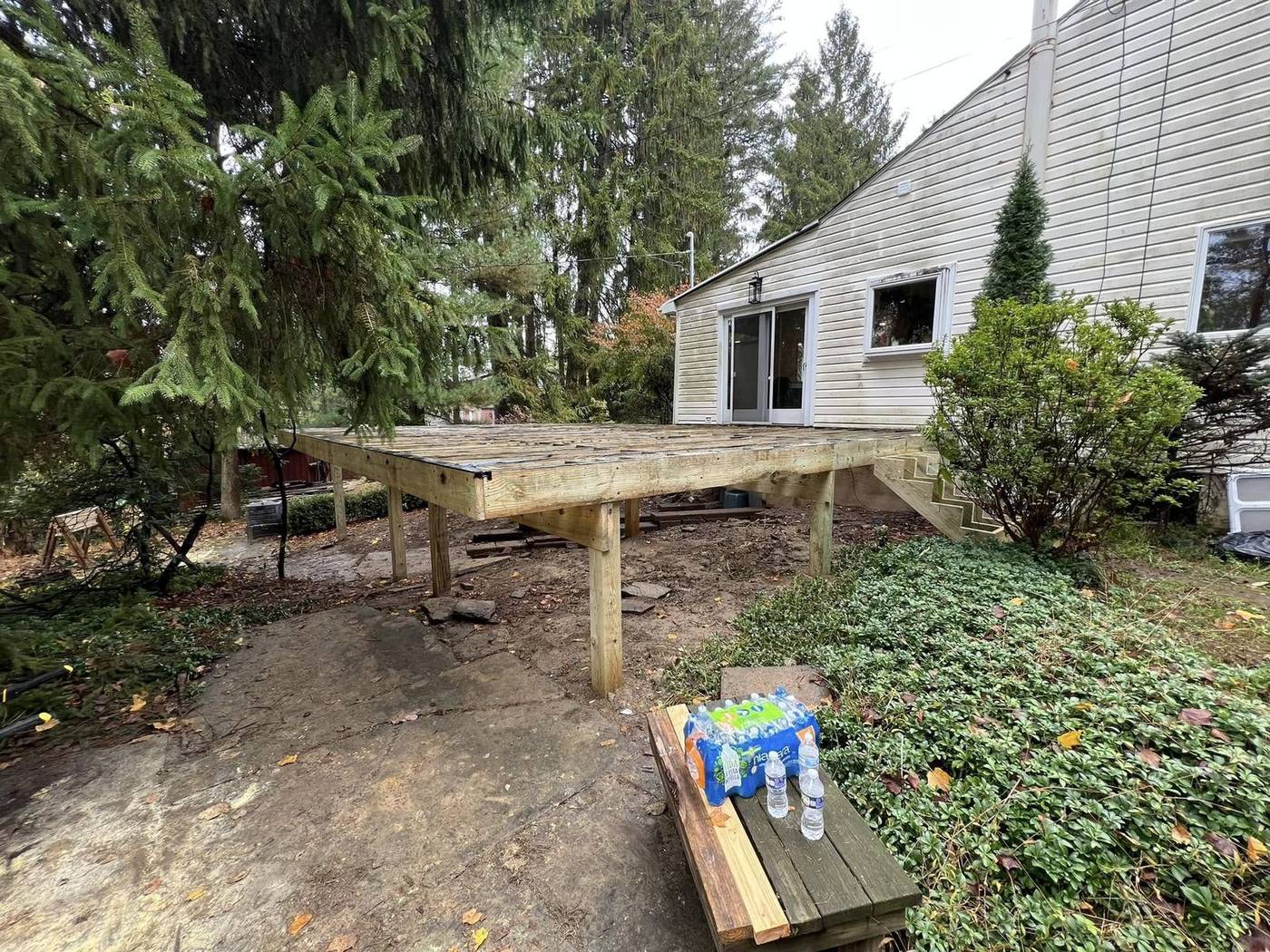 Deck rebuild — pressure-treated framing