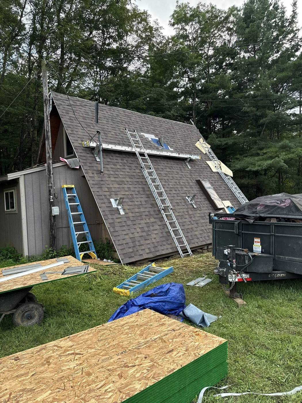 A-frame re-roof