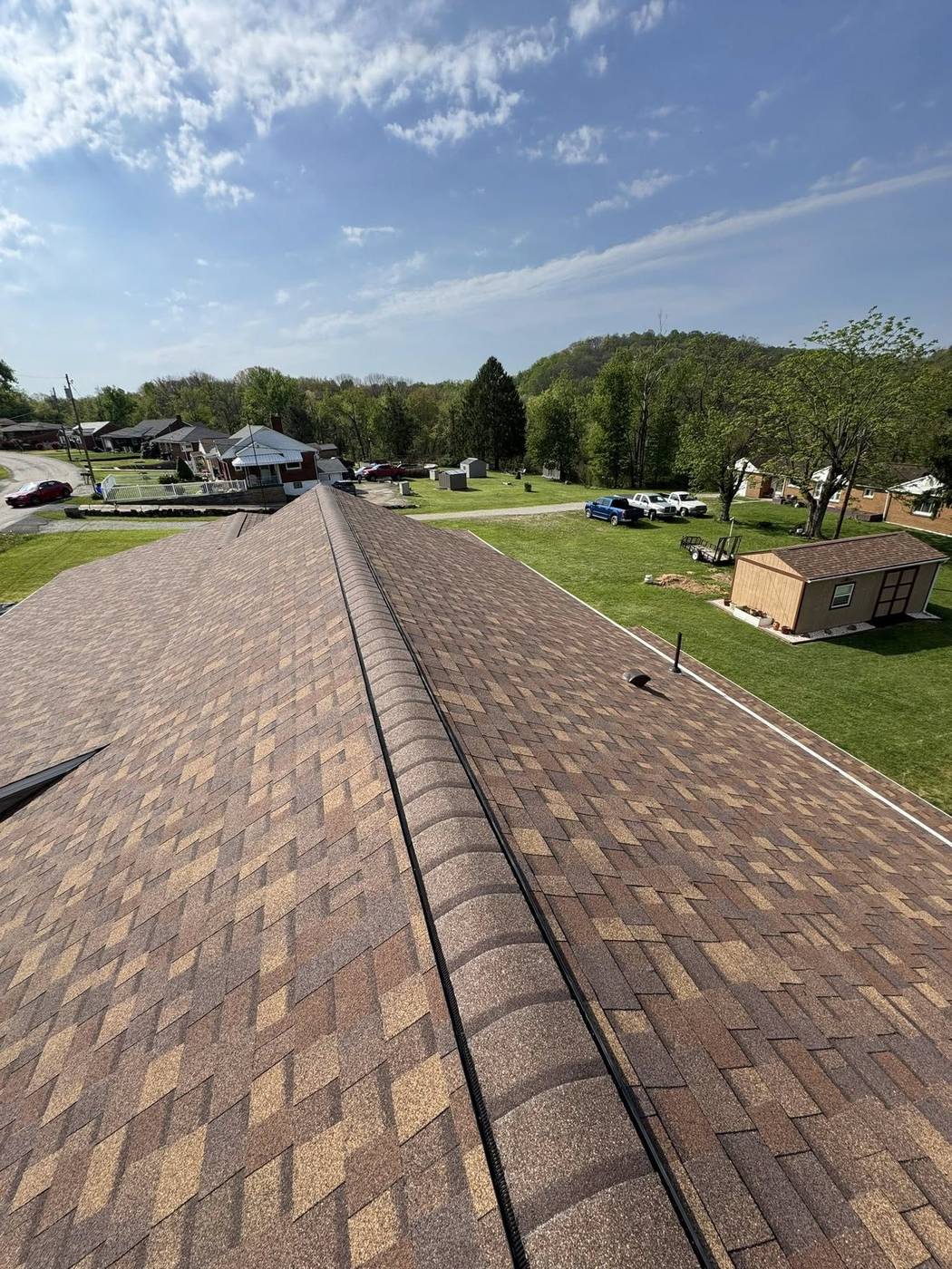 Desert Rose roof replacement — ridge view